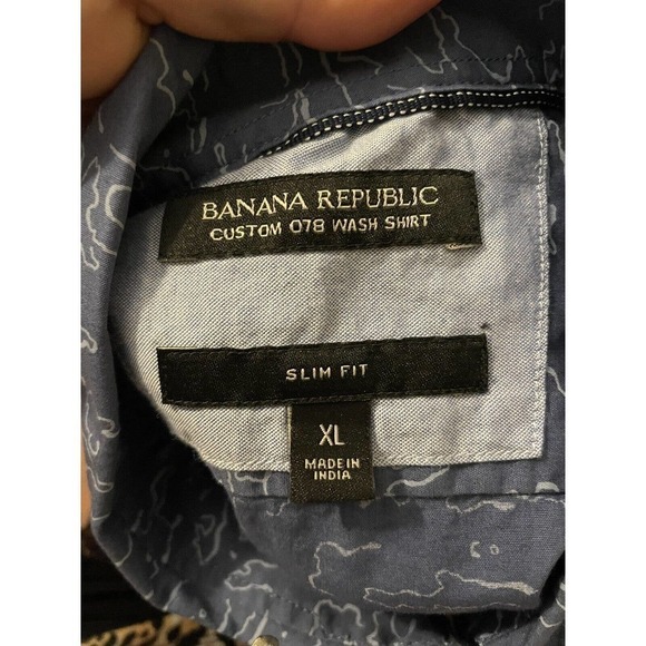 Banana Republic Slim Fit XL Water Pattern Men’s Button Down Shirt - Picture 8 of 8